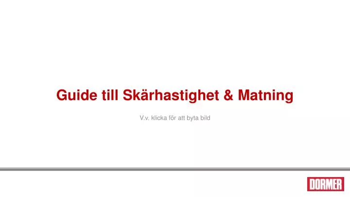 guide till sk rhastighet matning