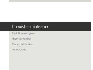 l existentialisme
