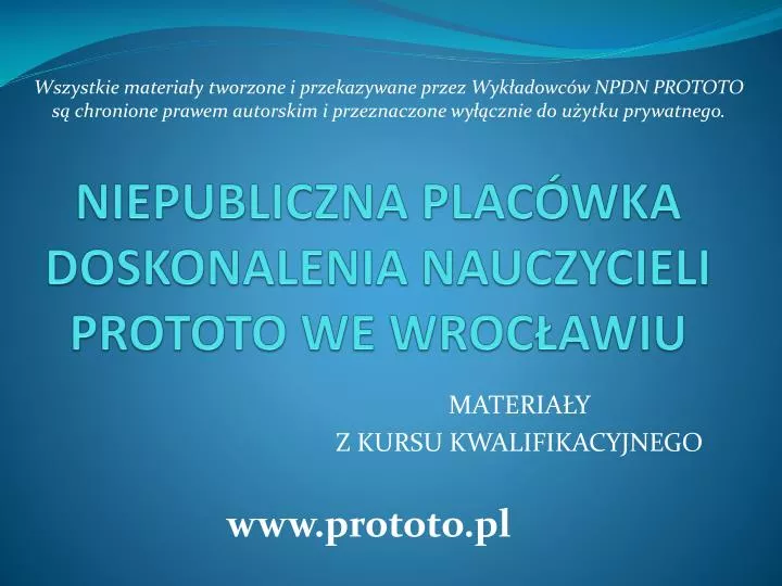 niepubliczna plac wka doskonalenia nauczycieli prototo we wroc awiu