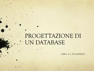 progettazione di un database