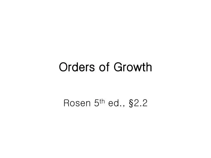 orders of growth