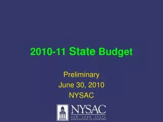 2010-11 State Budget
