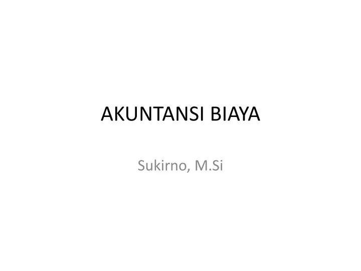 akuntansi biaya