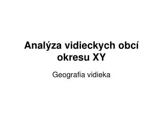 anal za vidieckych obc okresu xy