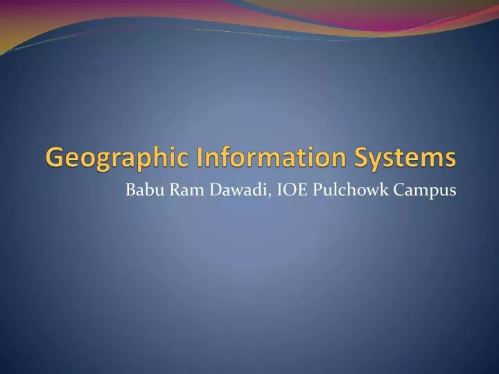 geographic information systems