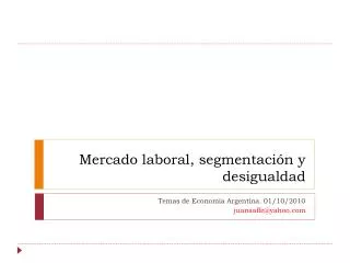 mercado laboral segmentaci n y desigualdad
