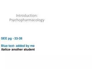 Introduction: Psychopharmacology
