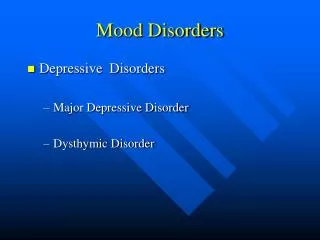 Mood Disorders