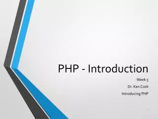 PHP - Introduction