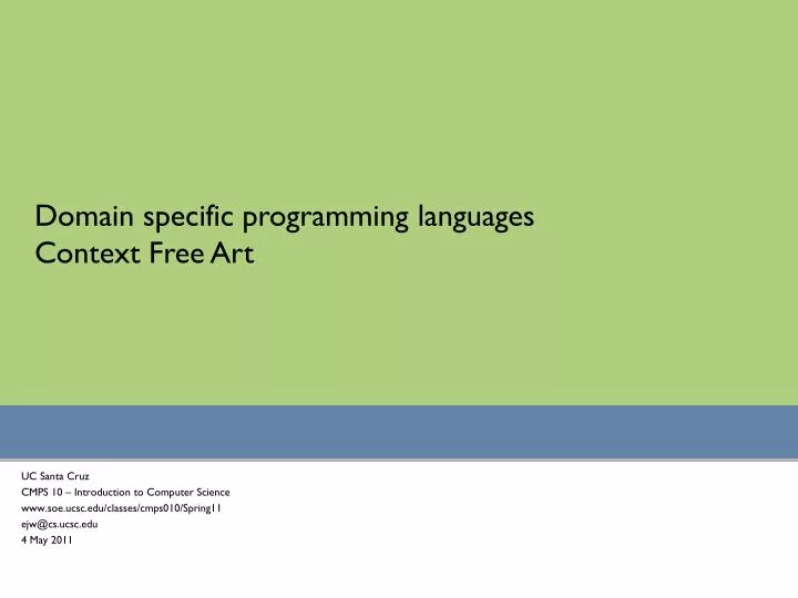 domain specific programming languages context free art