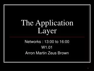 The Application Layer