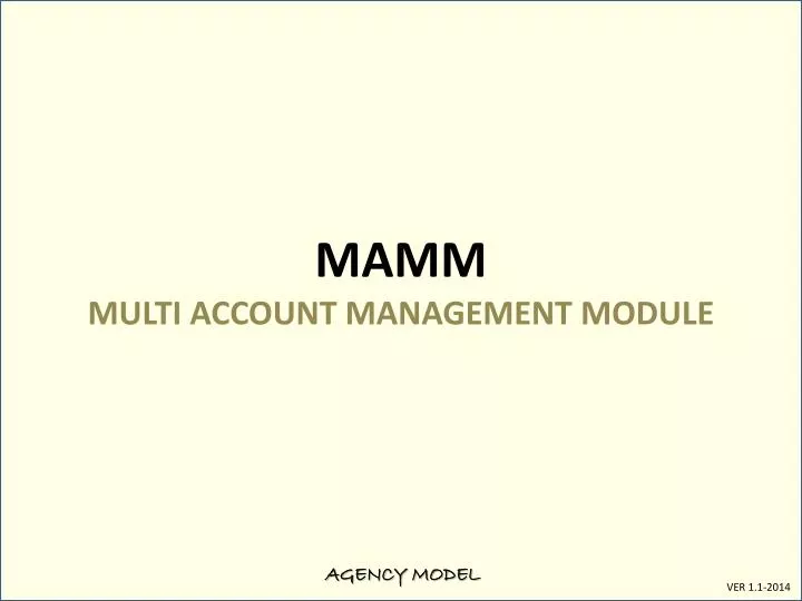 mamm multi account management module