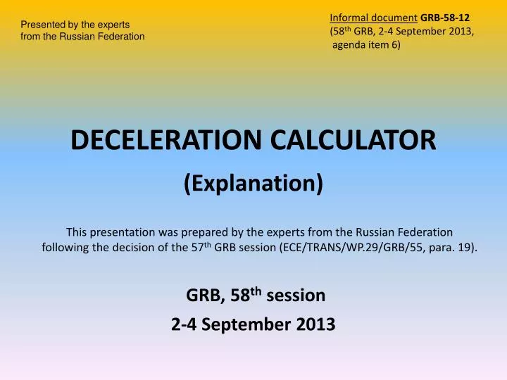 deceleration calculator