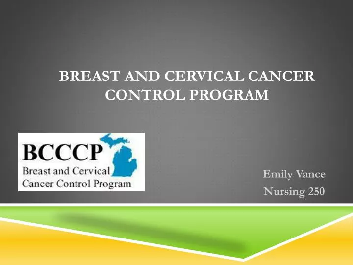 breast and cervical cancer control program
