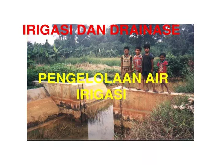 irigasi dan drainase pengelolaan air irigasi