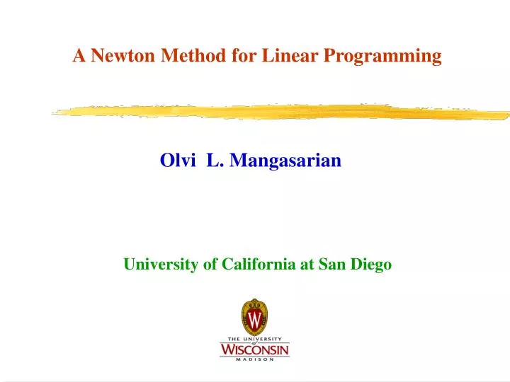 a newton method for linear programming