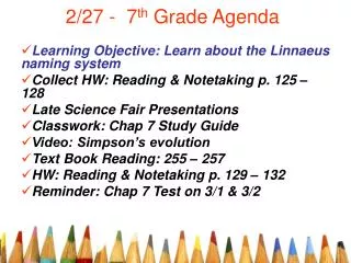2/27 - 7 th Grade Agenda