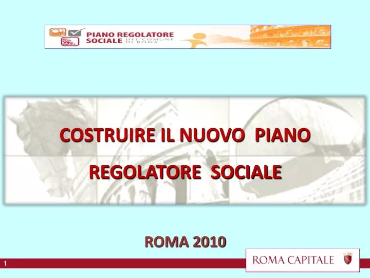 costruire il nuovo piano regolatore sociale roma 2010