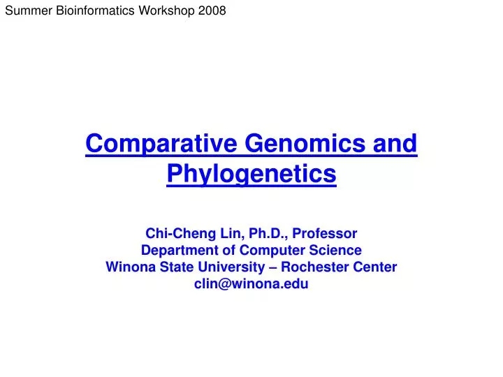 comparative genomics and phylogenetics