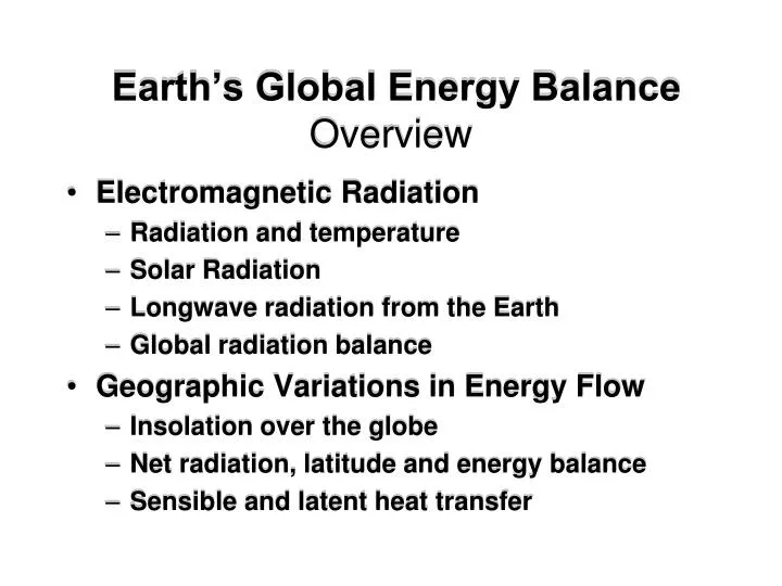 earth s global energy balance overview
