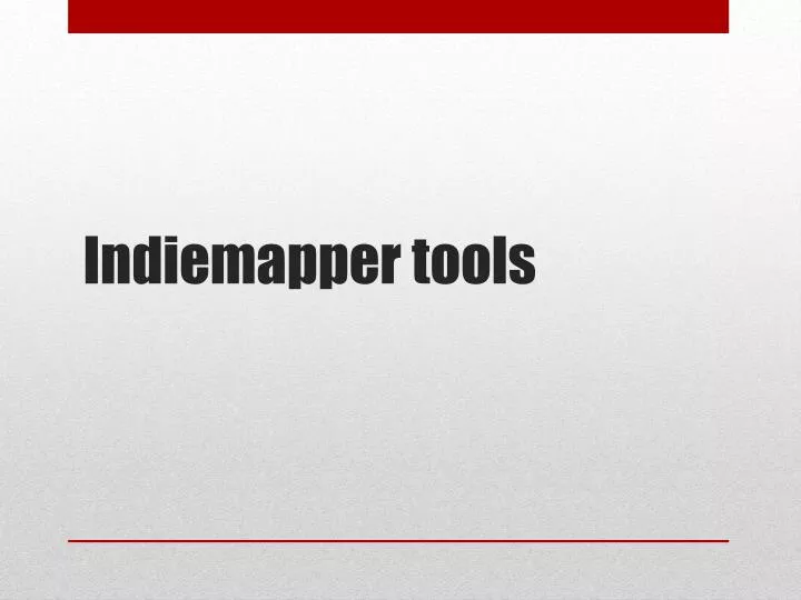 indiemapper tools