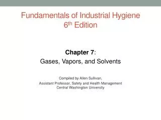 Fundamentals of Industrial Hygiene 6 th Edition