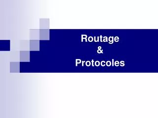 routage protocoles