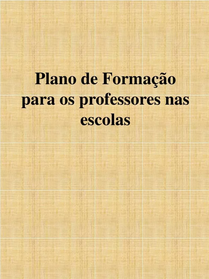 plano de forma o para os professores nas escolas