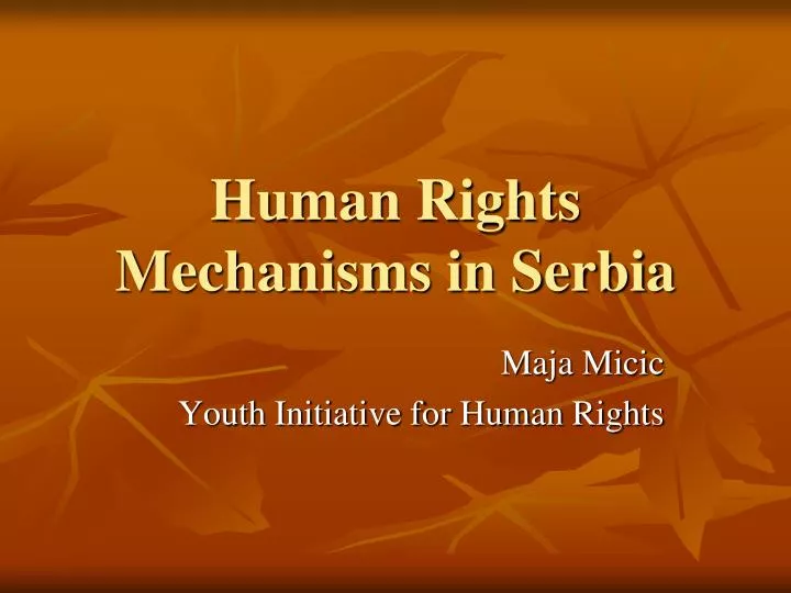 human rights mechanisms in serbia