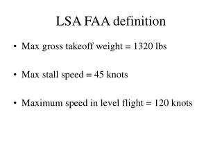 LSA FAA definition