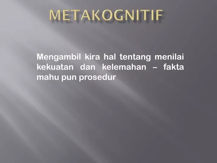 metakognitif