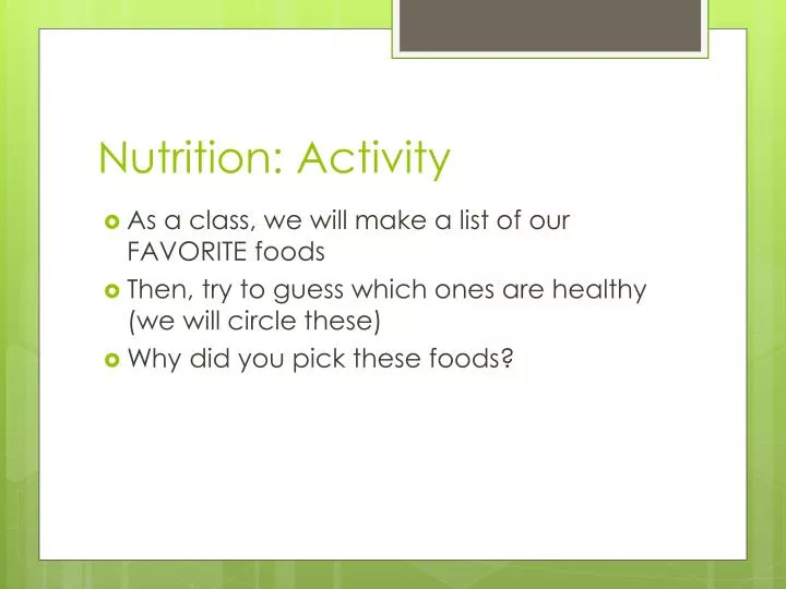 nutrition activity