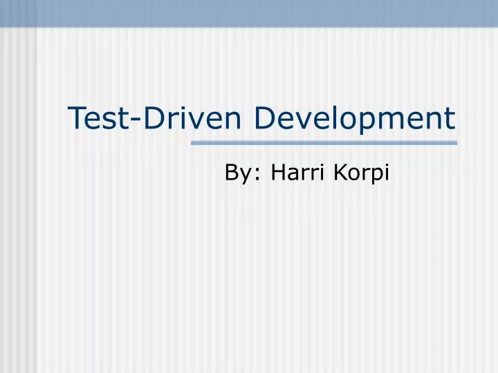 test driven development