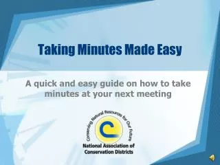 Taking Minutes Made Easy