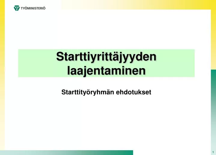 starttity ryhm n ehdotukset