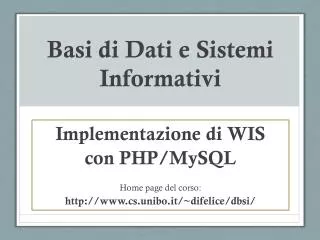 basi di dati e sistemi informativi