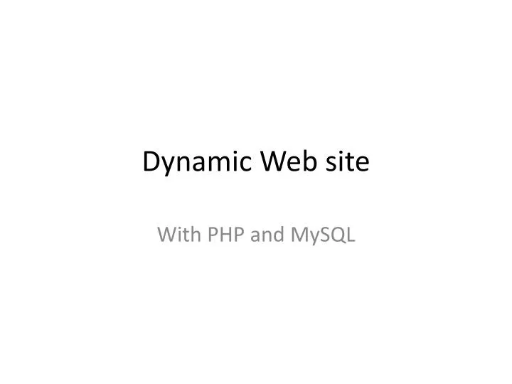 dynamic web site