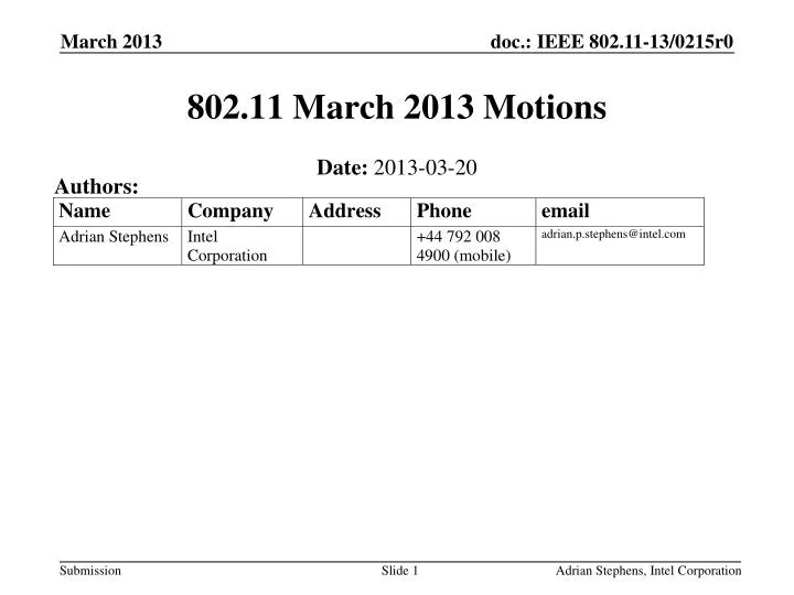 802 11 march 2013 motions