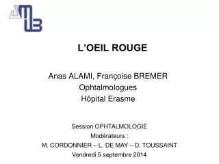 anas alami fran oise bremer ophtalmologues h pital erasme