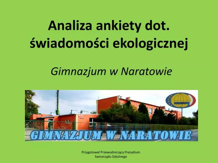 analiza ankiety dot wiadomo ci ekologicznej