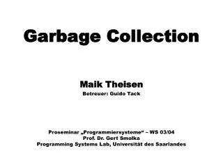 garbage collection