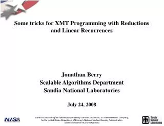Some tricks for XMT Programming with Reductions and Linear Recurrences