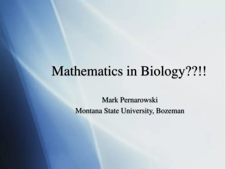 mathematics in biology