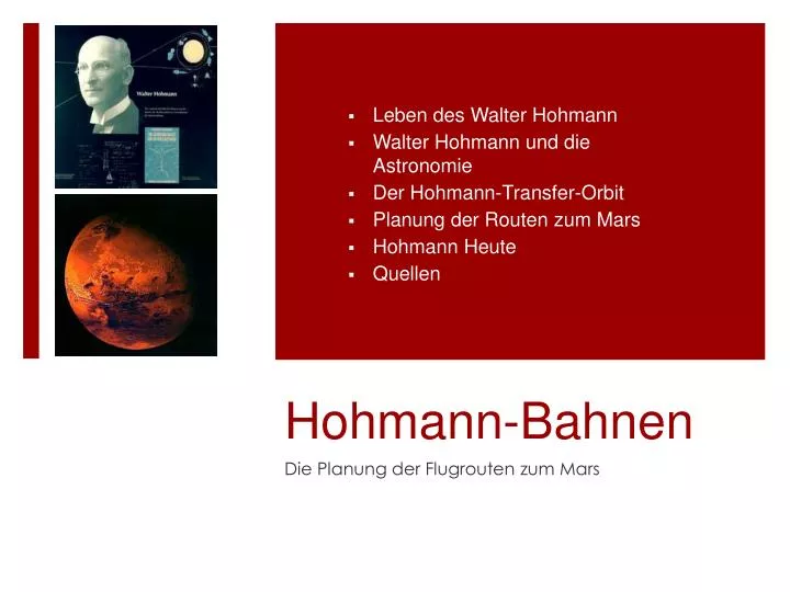 hohmann bahnen