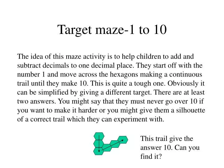 target maze 1 to 10