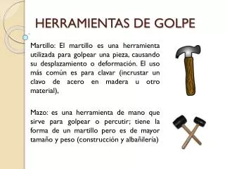 herramientas de golpe
