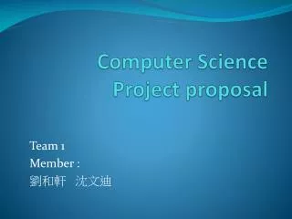Computer Science Project proposal
