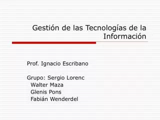 gesti n de las tecnolog as de la informaci n