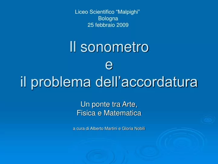 il sonometro e il problema dell accordatura