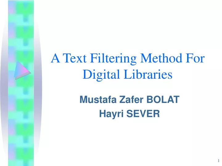 a text filtering method for digital libraries